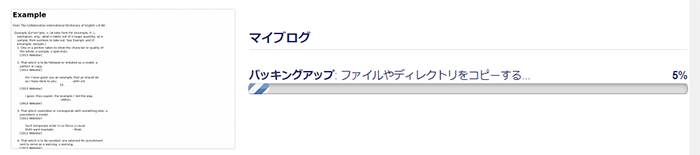 バックアップが開始されます