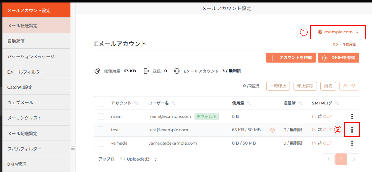 ドメインを選択して、「＋」をクリック